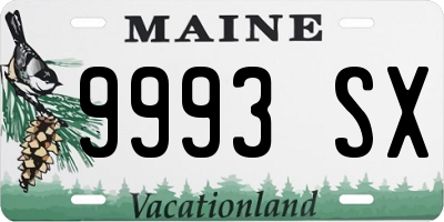 ME license plate 9993SX