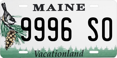 ME license plate 9996SO