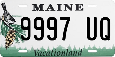 ME license plate 9997UQ