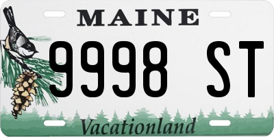 ME license plate 9998ST