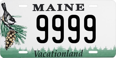 ME license plate 9999