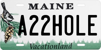 ME license plate A22HOLE