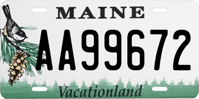 ME license plate AA99672