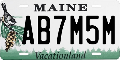 ME license plate AB7M5M