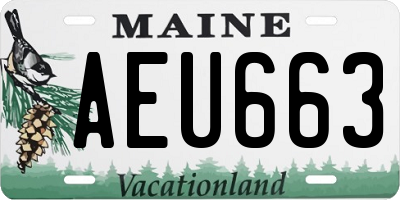 ME license plate AEU663