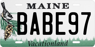 ME license plate BABE97