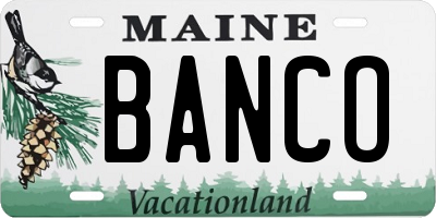 ME license plate BANCO