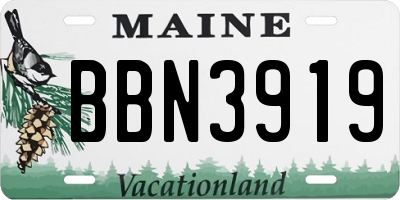 ME license plate BBN3919