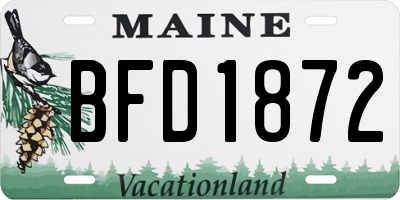 ME license plate BFD1872