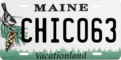 ME license plate CHICO63