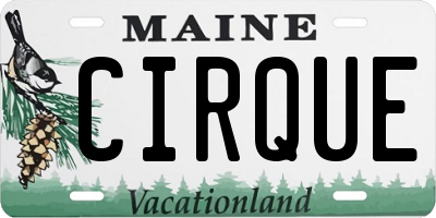 ME license plate CIRQUE