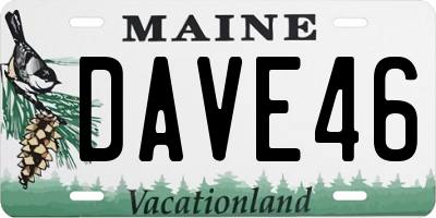 ME license plate DAVE46