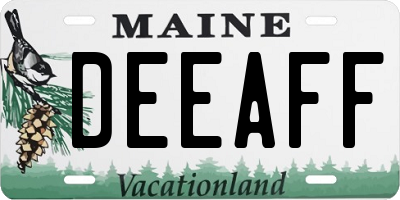 ME license plate DEEAFF