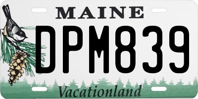 ME license plate DPM839