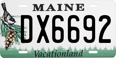 ME license plate DX6692