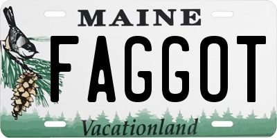 ME license plate FAGGOT