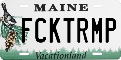 ME license plate FCKTRMP