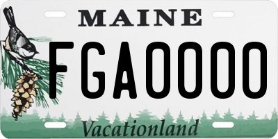 ME license plate FGA0000