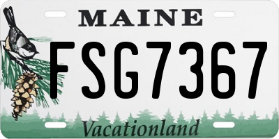 ME license plate FSG7367