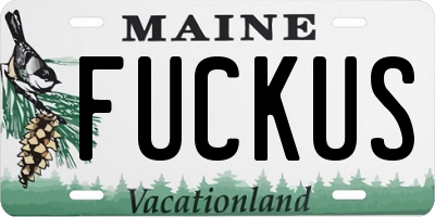 ME license plate FUCKUS