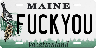 ME license plate FUCKY0U