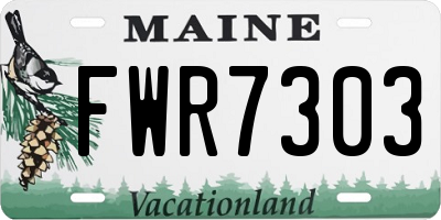 ME license plate FWR7303