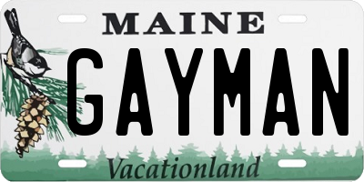 ME license plate GAYMAN