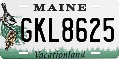 ME license plate GKL8625