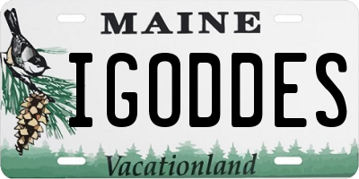 ME license plate IGODDES