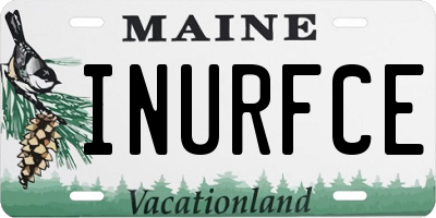 ME license plate INURFCE