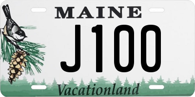 ME license plate J100