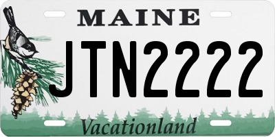 ME license plate JTN2222