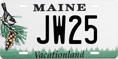 ME license plate JW25