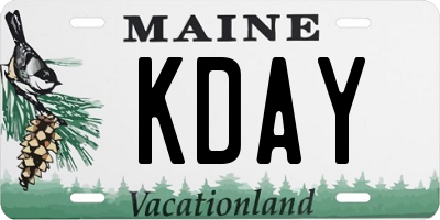 ME license plate KDAY