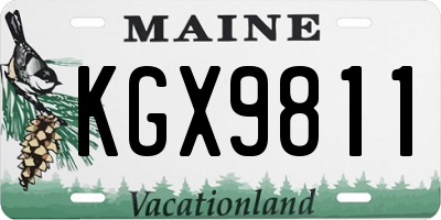 ME license plate KGX9811