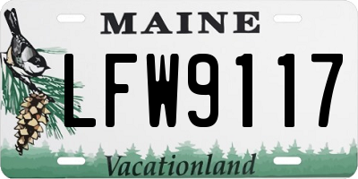 ME license plate LFW9117