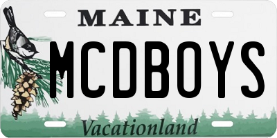 ME license plate MCDBOYS