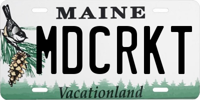 ME license plate MDCRKT