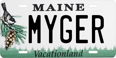 ME license plate MYGER