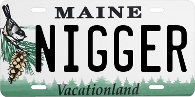 ME license plate NIGGER