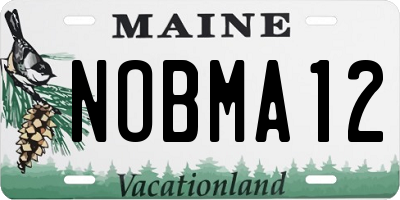 ME license plate NOBMA12