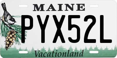 ME license plate PYX52L