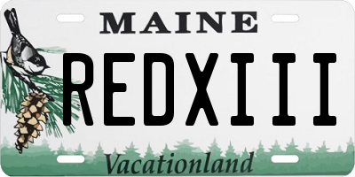 ME license plate REDXIII