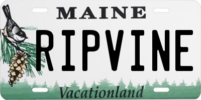 ME license plate RIPVINE