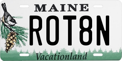 ME license plate ROT8N