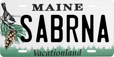 ME license plate SABRNA