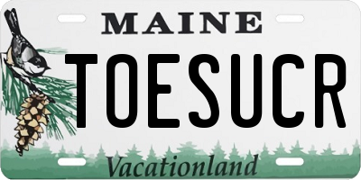 ME license plate TOESUCR