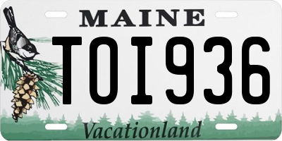 ME license plate TOI936