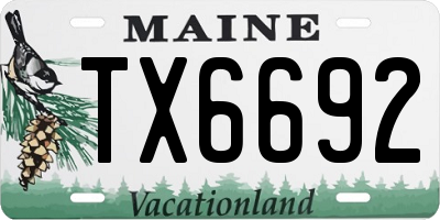 ME license plate TX6692