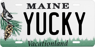 ME license plate YUCKY